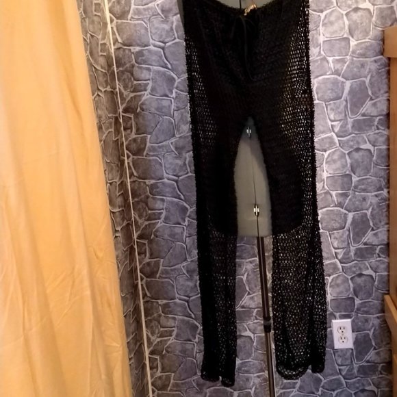 NWT Wayan Natural Wear Black Net Pants OS - Picture 10 of 11